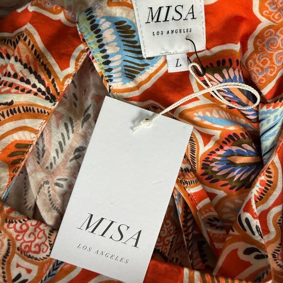 NWT MISA Los Angeles Dana‎ Mae Tangerine Floral Maxi Dress W/ Cut-Outs Size L - Picture 5 of 9